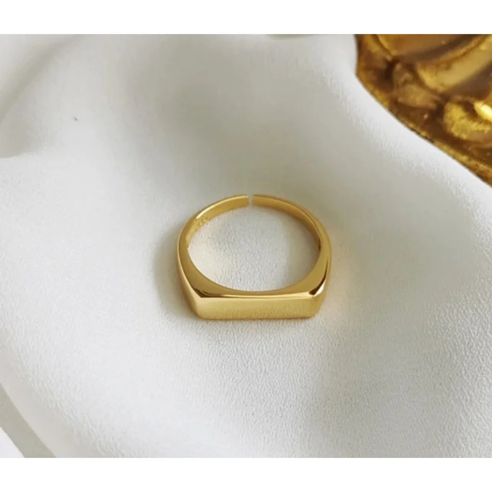NEW Unisex Men's Ring Adjustable Gold-Plated‎ S925, Size Small